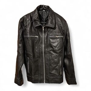 5. Men's Black Faux Leather Jacket NWOT